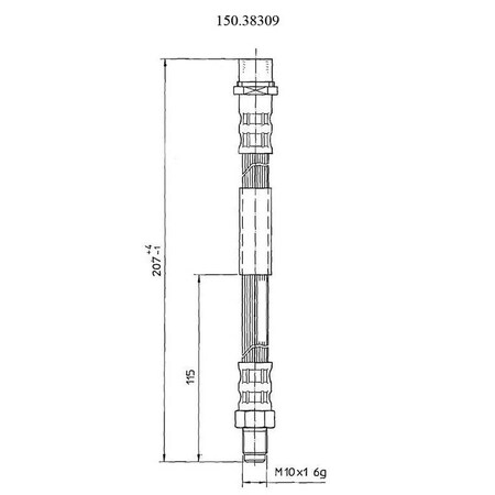 Centric Parts Brake Hose, 150.38309 150.38309